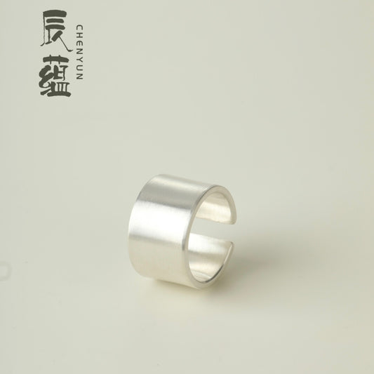 CHENYUN Matte Cuff Silver Ring