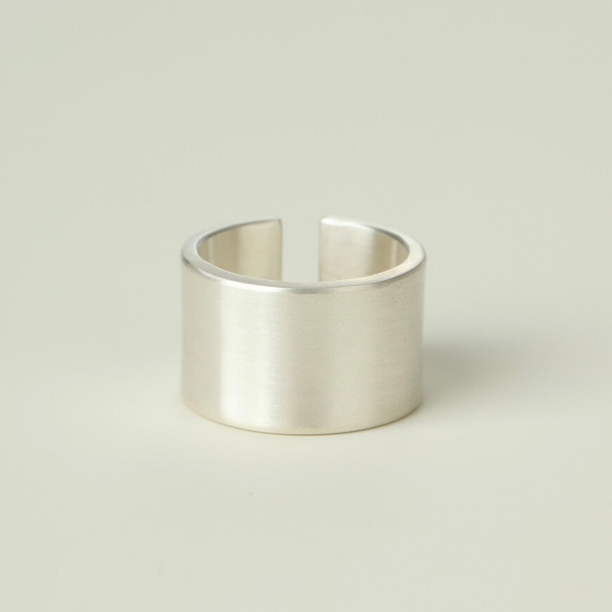 CHENYUN Matte Cuff Silver Ring
